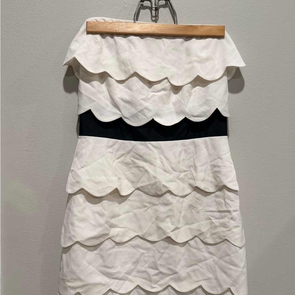 Lush Strapless White and Black Layered Dress